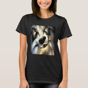 Camiseta Wolf En Estilo Geométrico