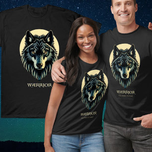 Camiseta Wolf face warrior beige miedo nubla la mente
