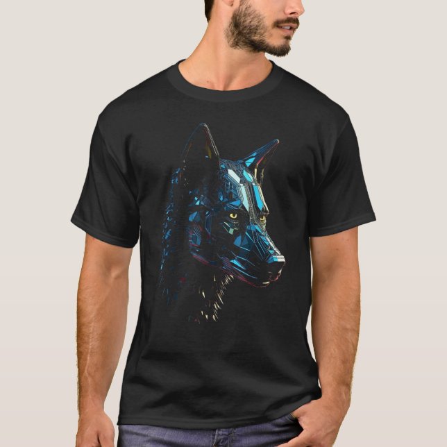 Camiseta Wolf Fantasy Dog Robot Polygon Animal Wolf (Anverso)
