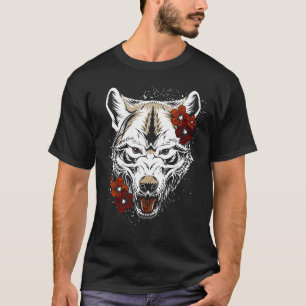 Camiseta Wolf Flower Tatoo Vintage