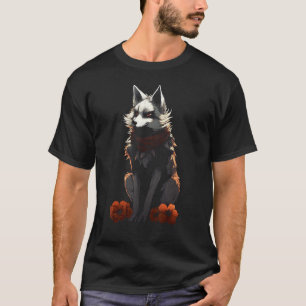 Camiseta Wolf Flowers Material gráfico Lobo animal