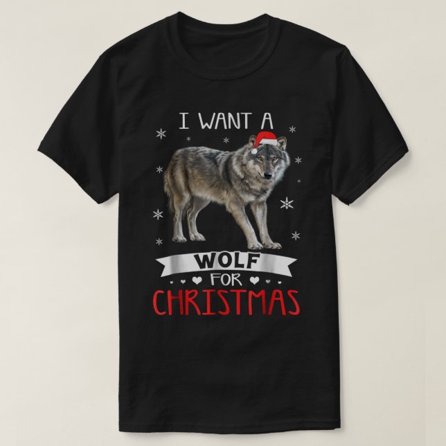 Camiseta Wolf for Christmas Cute Holiday Design (Diseño del anverso)