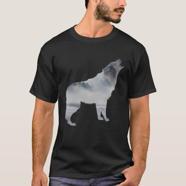 Camiseta Wolf Forest Nebula Mystic Natural (Anverso)
