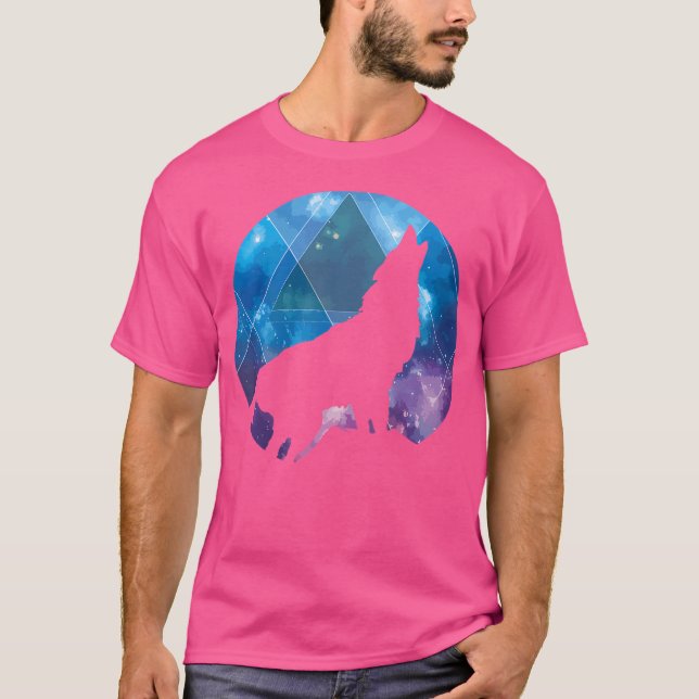 Camiseta Wolf Galaxy Espacio geométrico Arte Wolves Wolf Lo (Anverso)
