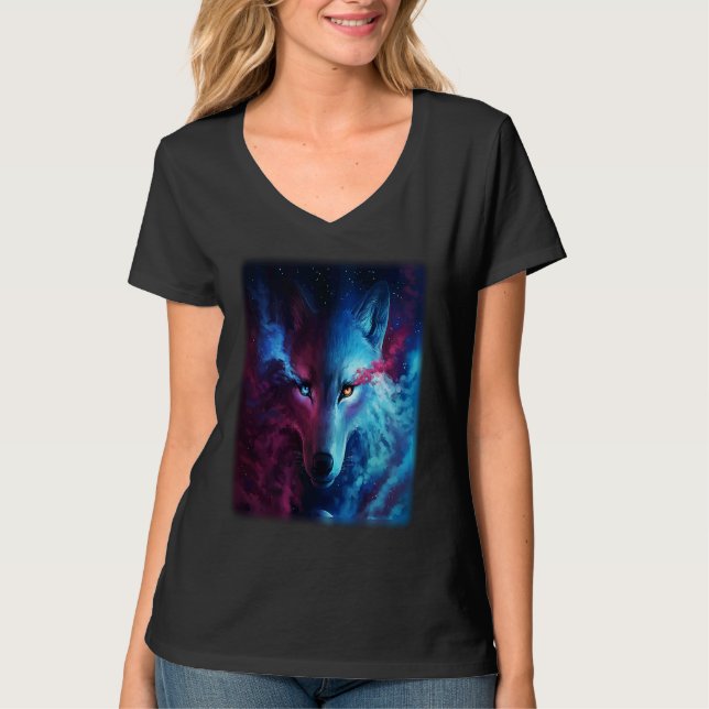 Camiseta Wolf galaxy wolf   for men and woman (Anverso)