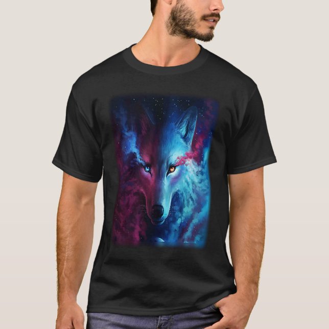 Camiseta Wolf galaxy wolf   for men and woman (Anverso)