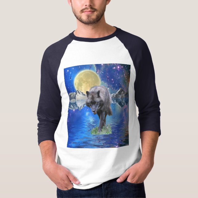 Camiseta WOLF GRIS y arte de vida silvestre al aire libre (Anverso)