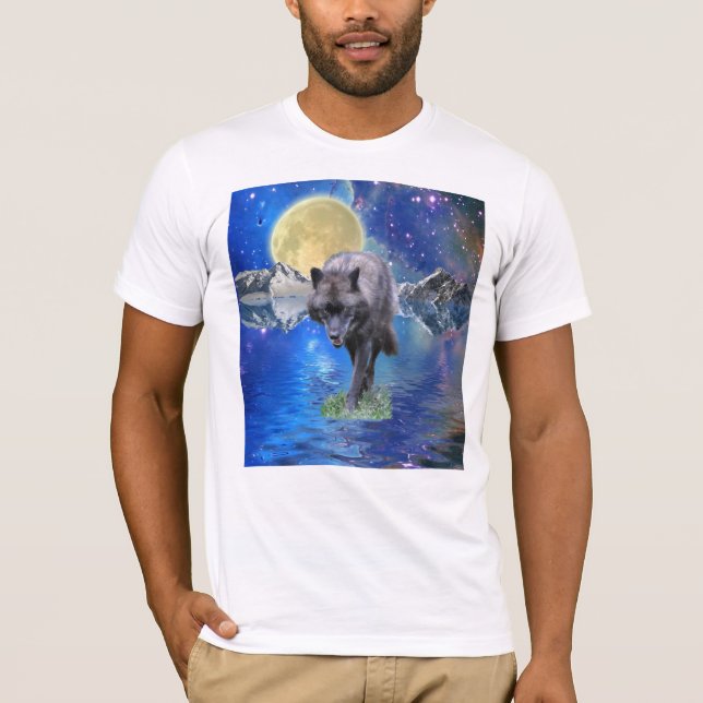Camiseta WOLF GRIS y arte de vida silvestre al aire libre (Anverso)