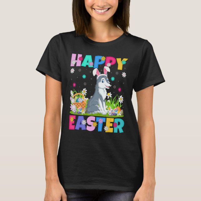Camiseta Wolf Happy Easter Bunny Wolf Easter Sunday (Anverso)