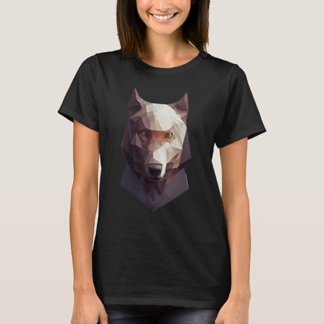 Camiseta Wolf Head Low Poly Polygon Wolves Geometric (Anverso)