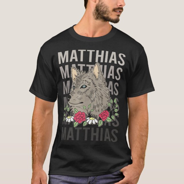Camiseta Wolf Head - Matthias Name (Anverso)