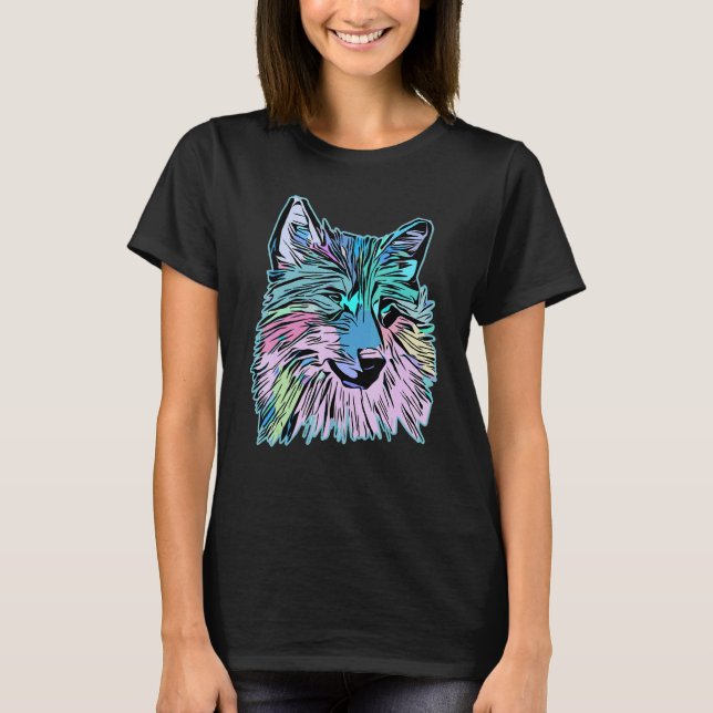 Camiseta Wolf head predator face imprint with wild animal (Anverso)
