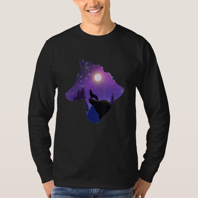 Camiseta Wolf Howling At The Moon Design (Anverso)