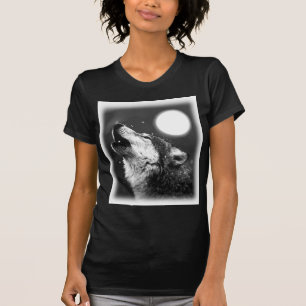 Camiseta Wolf Howling en la Luna