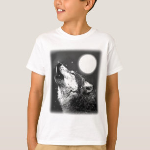 Camiseta Wolf Howling en la Luna