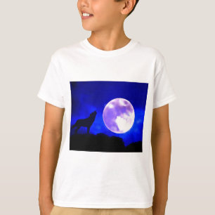 Camiseta Wolf Howling en la Luna