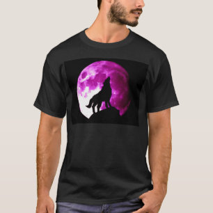 Camiseta Wolf Howling en la Luna