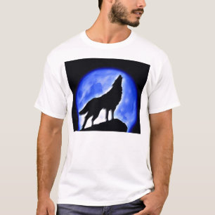 Camiseta Wolf Howling en la Luna