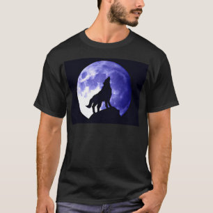 Camiseta Wolf Howling en la Luna