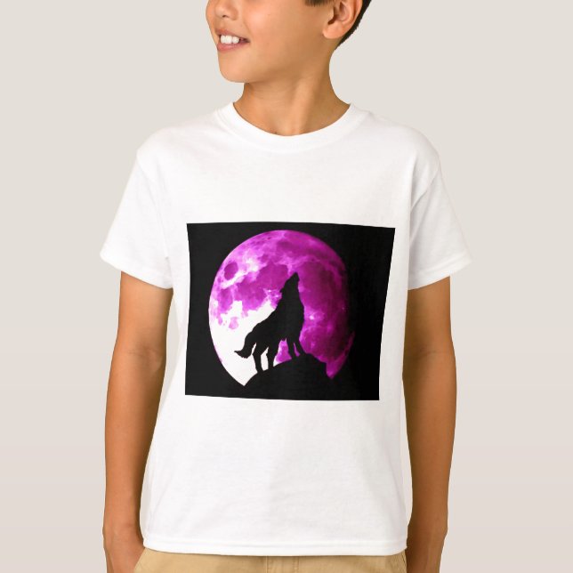 Camiseta Wolf Howling en la Luna (Anverso)