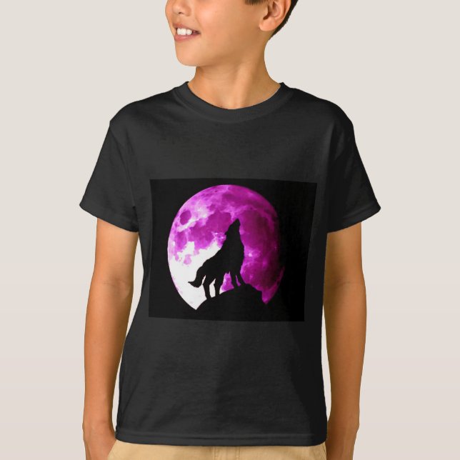 Camiseta Wolf Howling en la Luna (Anverso)