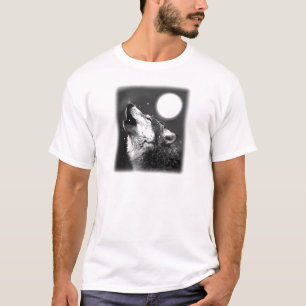Camiseta Wolf Howling en la Luna