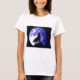 Camiseta Wolf Howling en la Luna