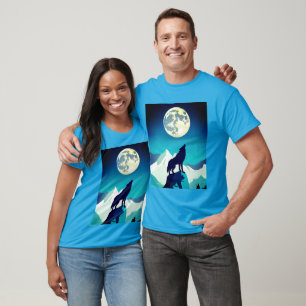 Camiseta Wolf Howling en la luna llena