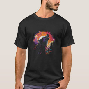Camiseta Wolf Howling en la luna Midnight Women's Alaskan