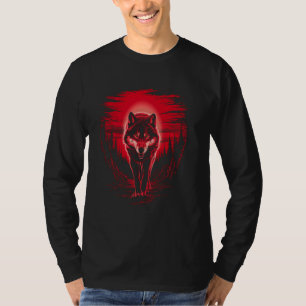 Camiseta Wolf Howling En Moon Forest Animal Lover Wildlife