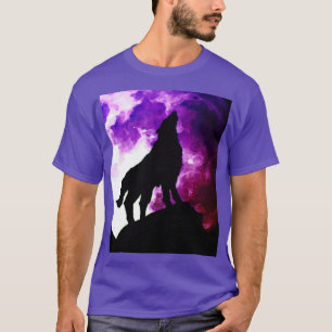Camiseta Wolf Howling en Moon Purple Color