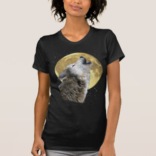 Camiseta Wolf Howling en Moon Snow Wind Wildlife Shirt