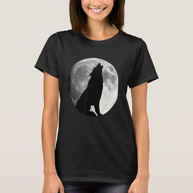 Camiseta Wolf Howling En Moon Wolf (Anverso)