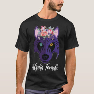 Camiseta Wolf Husky Heterochromia Alpha Mujeres Purple Femi