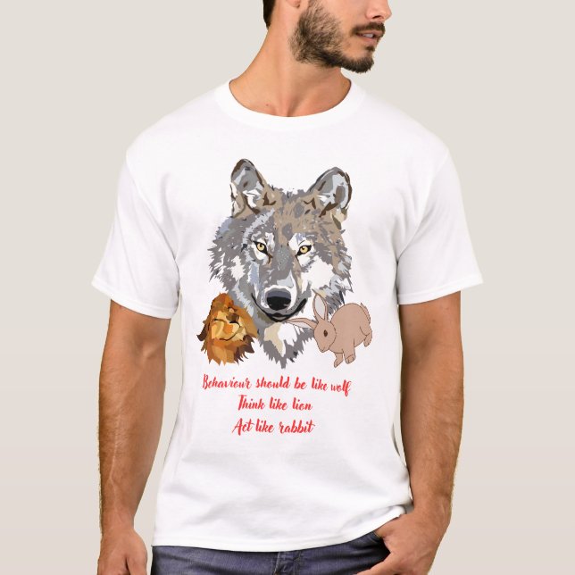 Camiseta Wolf-Like Behavior-Fierce Birthday Gift for bold  (Anverso)
