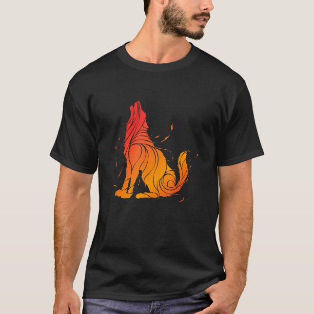 Camiseta Wolf Love Wolves Tribal Tattoo Wolf Design (Anverso)