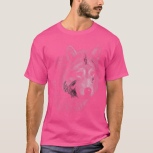 Camiseta Wolf Lover Head Retrato Black Background Tema Wi
