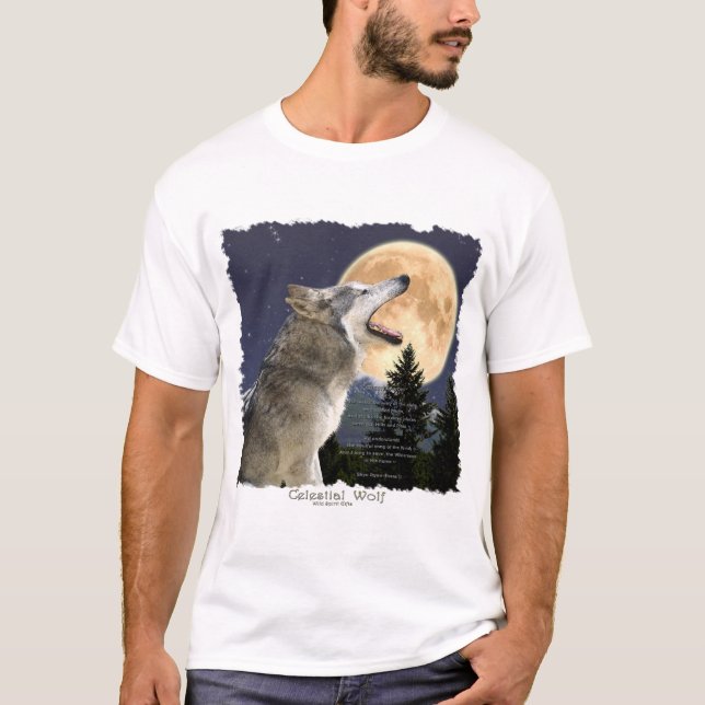 Camiseta WOLF, Luna, Bosque y Poema (Anverso)