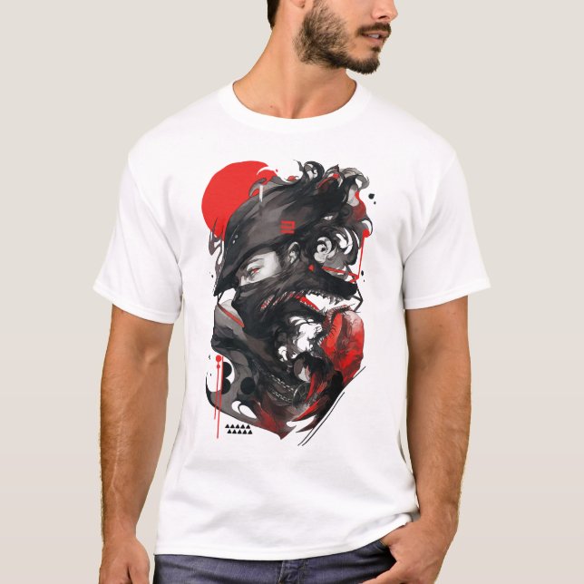 Camiseta Wolf Man Goth Style Vaporwave Urban  (Anverso)
