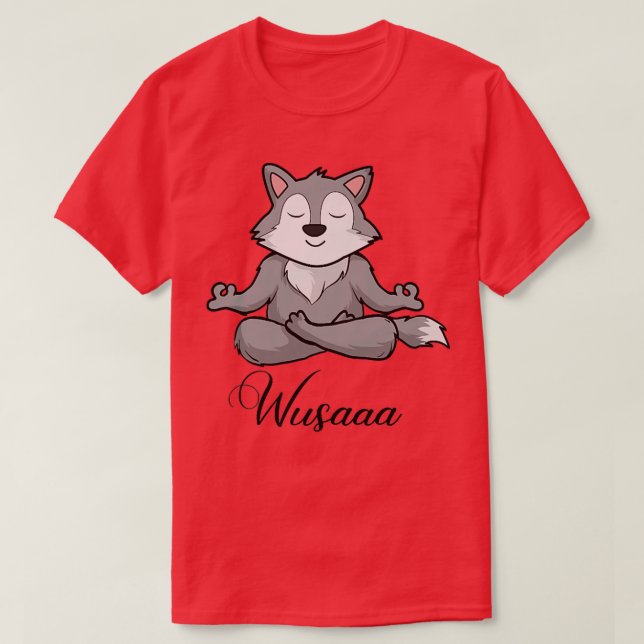 Camiseta Wolf meditation sunflower Breathe Deep wusaaa calm (Diseño del anverso)