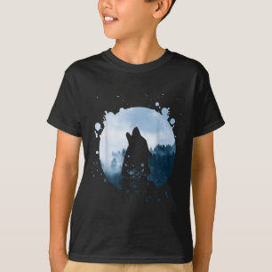 Camiseta Wolf Men Silhouette Animal Motif Environmental
