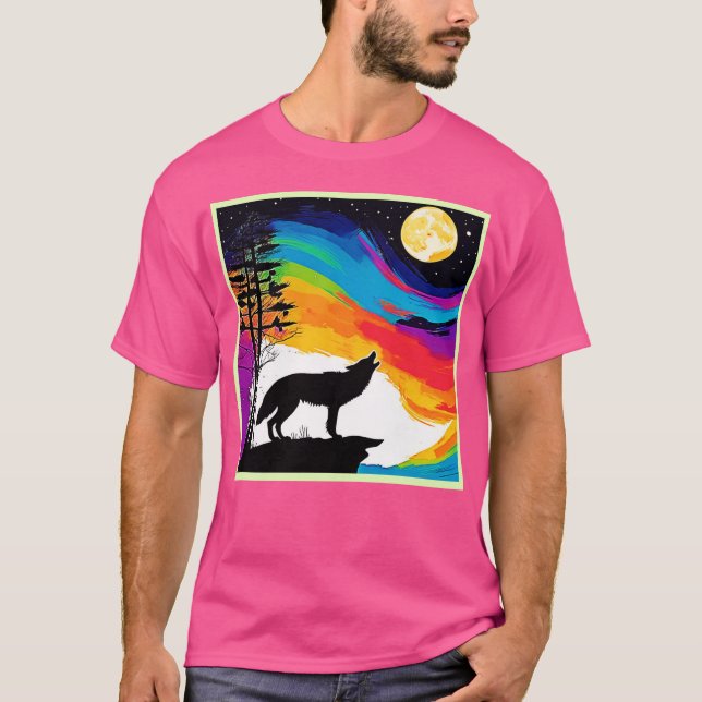 Camiseta Wolf Moon Howl Art (Anverso)