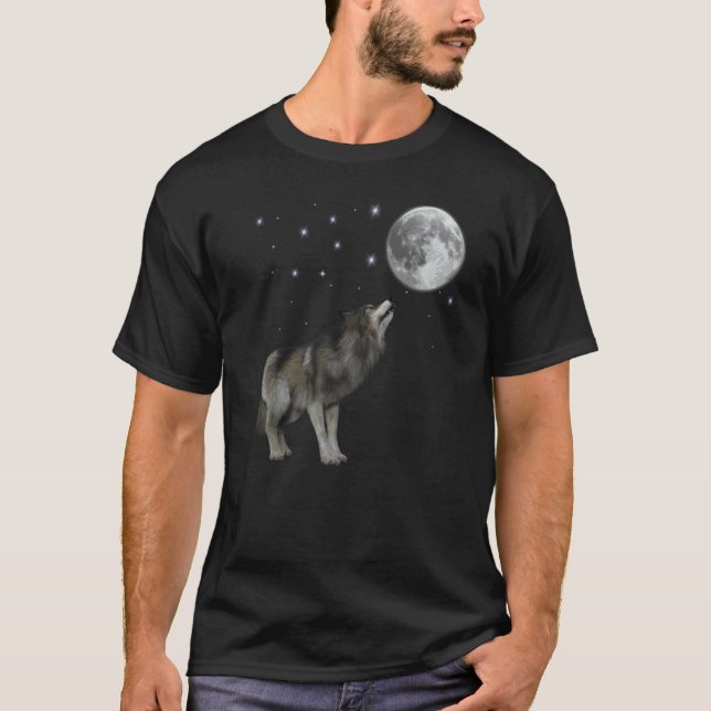 Camiseta Wolf Moon Quote Wolf  Girl And Dead Moon Costume (Anverso)