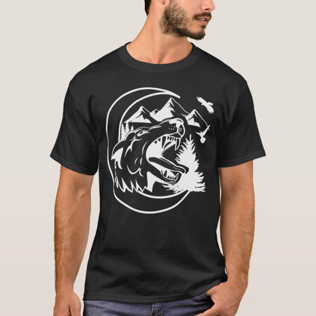 Camiseta Wolf Moon Wild Mountain Wolf gritando Noche Animal (Anverso)