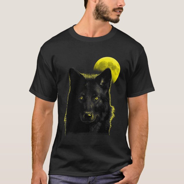 Camiseta Wolf Moon Wolf a la luz de la luna 1 (Anverso)