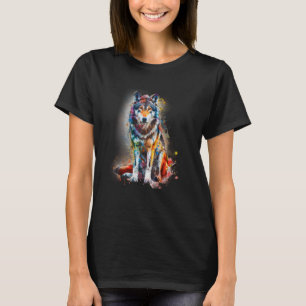 Camiseta Wolf Motif Animal Lover Forest Art Wild Animal Nat