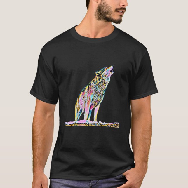 Camiseta Wolf Motif Pack Moon Wild Lupus Colorful Wolves (Anverso)