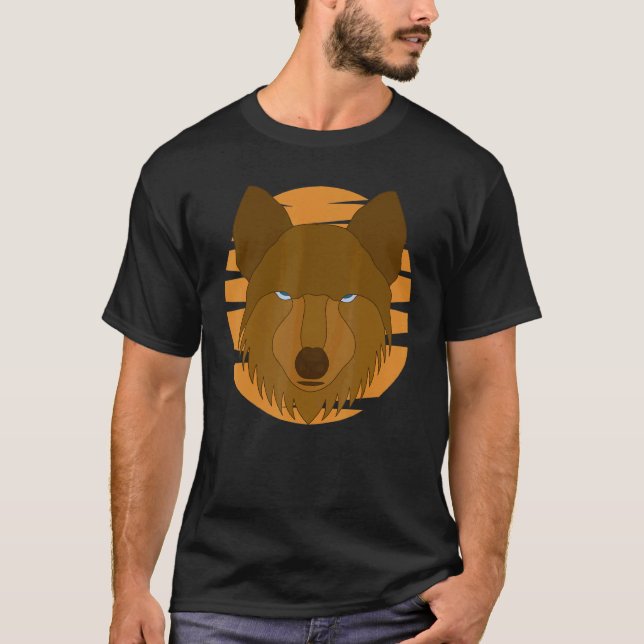 Camiseta Wolf Motif Predator Face Wolfs (Anverso)