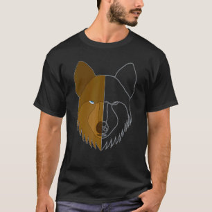 Camiseta Wolf Motif Predator Face Wolfs