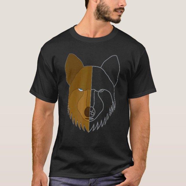 Camiseta Wolf Motif Predator Face Wolfs (Anverso)